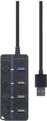 Gembird UHB-U3P1U2P3P-01 hálózati csatlakozó 5000 Mbit/s Fekete (UHB-U3P1U2P3P-01)