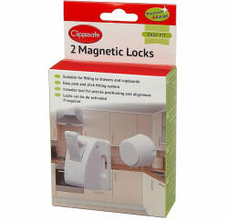 Clippasafe Mágneses fiók-, és szekrényzár 2db 1 kulcs fehér 71/4 - babycenter-online