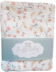 Soffi Baby Baby takaró muszlin dupla virágmintás 70x90cm