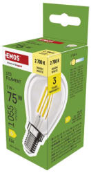 EMOS ZF1D52, LED izzó Filament Mini Globe / E14 / 7 W (75 W) / 1055 lm / meleg fehér (ZF1D52)