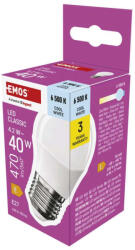 EMOS ZQ6E24, LED izzó Classic Mini Globe / E27 / 4, 2 W (40 W) / 470 lm / Hideg fehér (ZQ6E24)