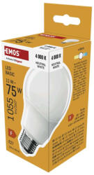 EMOS ZL5F58, LED izzó Basic A60 / E27 / 11W (75 W) / 1055 lm / Természetes fehér (ZL5F58)