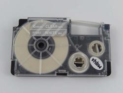 Utángyártott Casio XR-6AX 6mm x 8m fehér nyomtatás / átlátszó alapon, kompatibilis szalag (XR6AX)