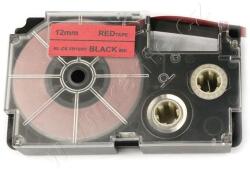 Utángyártott Casio XR-12FRD , 12mm x 8m, fekete nyomtatás / jelzés piros alapon, utángyártott szalag (CAXR12FRD)