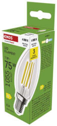 EMOS ZF3D53, LED izzó Filament gyertya / E14 / 7 W (75 W) / 1055 lm / természetes fehér (ZF3D53)