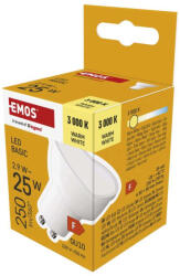 EMOS ZL8F02, LED izzó Basic MR16 / GU10 / 2, 9 W (25 W) / 250 lm / Meleg fehér (ZL8F02)