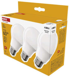EMOS ZL5F43-3, LED izzó Basic A60 / E27 / 9, 4 W (60 W) / 806 lm / Természetes fehér (ZL5F43-3)