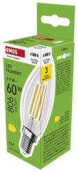 EMOS ZF3D43, LED izzó Filament gyertya / E14 / 5, 9 W (60 W) / 806 lm / Természetes fehér (ZF3D43)