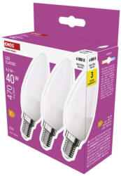 EMOS ZQ3E23-3, LED izzó Classic gyertya / E14 / 4, 2 W (40 W) / 470 lm / Természetes fehér (ZQ3E23-3)