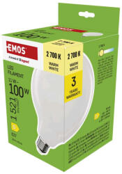 EMOS ZF2D62, LED izzó Filament G125 / E27 / 11 W (100 W) / 1521 lm / Meleg fehér (ZF2D62)