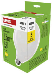 EMOS ZF2D63, LED izzó Filament G125 / E27 / 11 W (100 W) / 1521 lm / Természetes fehér (ZF2D63)