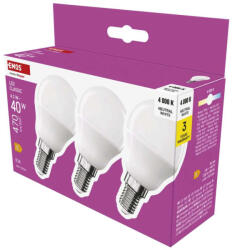EMOS ZQ1E23-3, LED izzó Classic Mini Globe / E14 / 4, 2 W (40 W) / 470 lm / Természetes fehér (ZQ1E23-3)