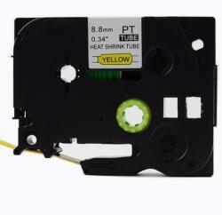 Utángyártott Brother HSe-621 8, 8mm x 1, 5m, fekete nyomtatás / sárga alapon, kompatibilis szalag (HSE621)