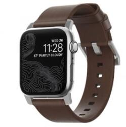 Nomad Apple Watch Ultra (49mm) 8/7(45mm)/6/SE/5/4(44mm)/3/2/1(42mm) bőrszíj barna-ezüst (NM1A4RSM00) (NM1A4RSM00)