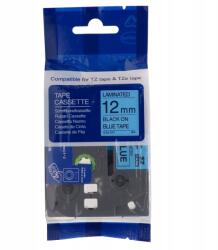 Utángyártott Broher TZe-R531 / TZ-R531, 12mm x 4m, fekete nyomtatás / kék alapon, textilszalag, kompatibilis szalag (TZER531)