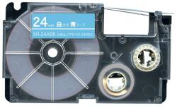Utángyártott Casio XR-24ABU 24mm x 8m fehér nyomtatás / kék alapon, kompatibilis szalag (XR24ABU)