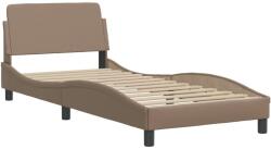 vidaXL cappuccino színű műbőr ágykeret fejtámlával 90x190 cm (373102) (373102)