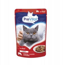 PreVital Nedves macskaeledel tasakban Marhahús zselében 100g
