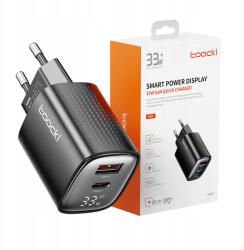 Toocki GaN 33W intelligens fali töltőállomás 1*C 1*USB digitális kijelzővel (TCT33A-XRB01)
