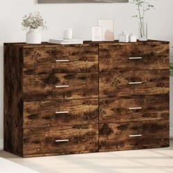 vidaXL 2 db füstös tölgy színű szerelt fa tálalószekrény 60x39x80 cm (3276627) - pepita