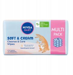 Nivea Baby Biológiailag lebomló nedves törlőkendő Soft & Cream 4x 57 db (9005800374420)