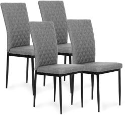 ModernHOME Komplet krzeseł do jadalni i salonu 4szt szare (KJC266-1 GRAY)