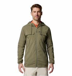 Columbia Skien Valley Hooded Long sleeve Shirt férfi széldzseki L / sötétzöld
