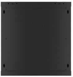 Lanberg 19 fali rack szekrény 12U/600X600 üvegajtó, lapraszerelt, fekete V2 (WF01-6612-10B)