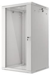 Lanberg 19 fali rack szekrény 22U/600X600 üvegajtó, lapraszerelt, szürke V2 (WF01-6622-10S)