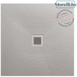 AREZZO design SOLIDSoft zuhanytálca 90x90 cm, BETON, színazonos lefolyóval (2 doboz) (9090C)