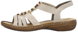 RIEKER Sandale dama, Rieker, 60851-62-Bej, casual, piele ecologica, cu talpa joasa, bej (Marime: 38)
