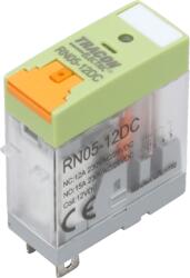 TRACON Print relé tesztgombbal és állapotjelzéssel, 12V DC / 1×CO (NC: 12A, NO: 15A, 230V AC / 30V DC) (RN05-12DC) (RN05-12DC)