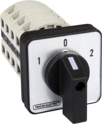 TRACON Választókapcsoló, 1-0-2, 400V, 50Hz, 20A, 2x4P, 5, 5kW, 48x48mm, 60° (TKV-206/4) (TKV-206/4)