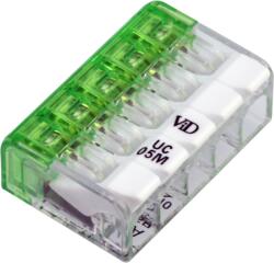 Tracon Csavar nélküli vezetékösszekötő, nyitható átlátszó, 0, 2-2, 5mm2, 24A, 450VAC 5P (RVONK5) (RVONK5)
