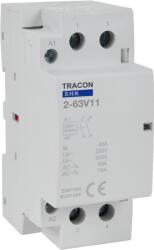 Tracon Installációs kontaktor, 230V AC, 50Hz, 2 Mod, 1xNO+1xNC, AC1/AC7a, 63A (SHK2-63V11) (SHK2-63V11)
