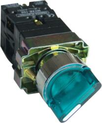 Tracon Világítókaros kapcsoló, fémalap, zöld, LED, kétáll. , izzó n. , 1×NC+1×NO, 3A/400V AC, IP42 (NYGBK2365Z) (NYGBK2365Z)