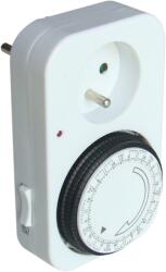Tracon Dugaszolható napi kapcsolóóra, elektromechanikus, csapos, 230V, 16A, IP20 (TKO-DNF) (TKO-DNF)