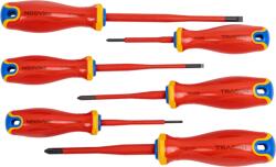TRACON 1000 V-ra szigetelt csavarhúzószett, 1000 V, 1x5, 5x125mm, 0, 8x4x100mm, 0, 4x2, 5x75mm (CSET1000) (CSET1000)