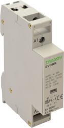 Tracon Installációs kontaktor, 230V, 50Hz, 1 Mod, 1×NO+1×NC, AC1/AC7a, 25A, (EVOHK2-25V) (EVOHK2-25V)