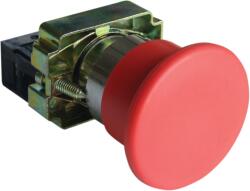 Tracon Tok. gombafejű vésznyomógomb, fémalap, piros, nem reteszelt, 1×NC, 3A/400V AC, IP44, d=40mm (NYGBC42PT) (NYGBC42PT)