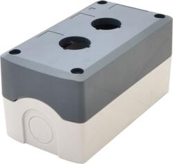 Tracon Összeállított tokozat nyomógombokhoz, szürke, 2-es, d=22, 5, IP65, 2×PG-13, 5 (NYGD-2GR) (2GR)