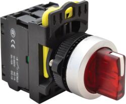 Tracon Világítókaros kapcsoló, piros, LED, háromállású, rugóvissza, 1×NO+1×NC, 5A/230V AC-15, IP65, LED 230V AC/DC (NYK3-SL34R) (NYK3-SL34R)