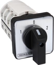 TRACON Választókapcsoló, 1-0-2, 400V, 50Hz, 20A, 2×3P, 5, 5kW, 48×48mm, 60° (TKV-206/3) (TKV-206/3)