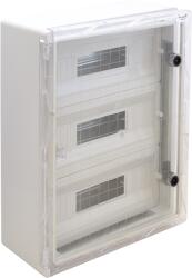 TRACON Műanyag elosztószekrény maszkos átlátszó ajtóval, HxWxD=800x600x260mm, IP65, IK10, 1000V AC/DC, RAL7035 (TME806026MT) (TME806026MT)