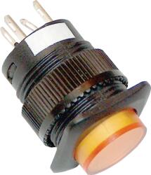 Tracon Mini jelzőlámpás nyomógomb, sárga, 1×NO, 110V AC/DC (MNG-110Y) (MNG-110Y)