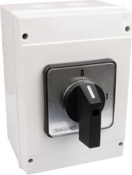 TRACON Tokozott kézikapcsoló, BE-KI, 400V, 50Hz, 125A, 3P, 30kW, 88x88mm, 90°, IP65 (TK-129/3T65) (TK-129/3T65)