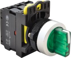 Tracon Világítókaros kapcsoló, zöld, LED, háromállású, rugóvissza, 1×NO+1×NC, 5A/230V AC-15, IP65, LED 230V AC/DC (NYK3-SL34G) (NYK3-SL34G)
