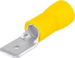 Tracon Szigetelt rátolható csatlakozó csap, sárgaréz, sárga, 6, 3×0, 8mm, 6mm2 (SCS6) (SCS6)