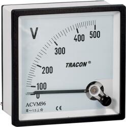 TRACON Analóg váltakozó áramú voltmérő, 72x72mm, 450V AC (ACVM72-450) (ACVM72-450)