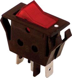 Tracon Készülékkapcsoló, BE-KI, piros-világító, 16(6)A, 250V AC (TES-11) (TES-11)